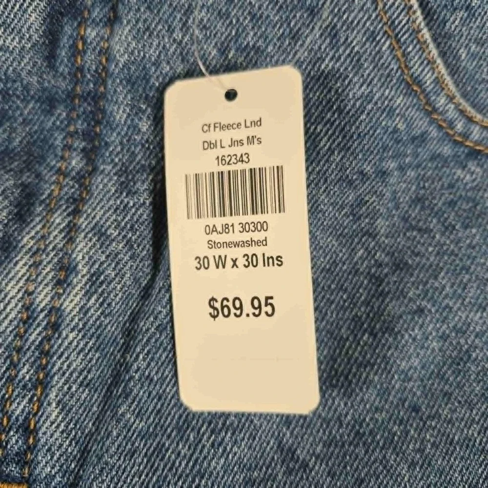 LL Bean Double L Jeans Men's 30x30 Blue Denim Classic Fit‎ Fleece Lined NWT